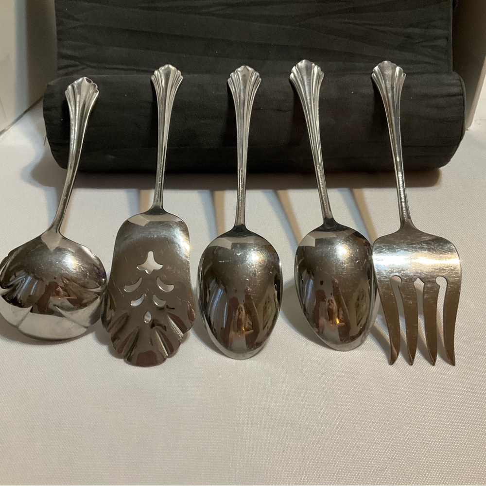 Oneida Distinction Deluxe Stainless Community Stainless Serving Set 5 1960’s